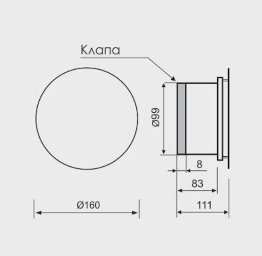 Mmotors Стенен Вентилатор За Баня 100mm Черен