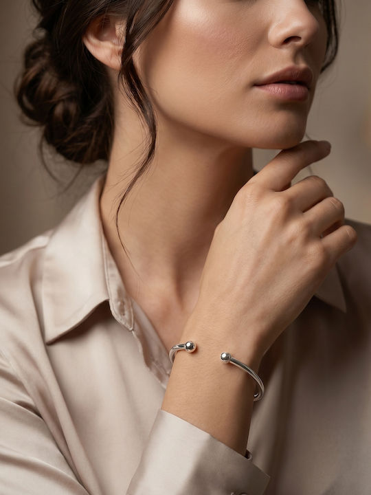 Kiriakos Gofas Women's Silver Handcuff Bracelet 6.5cm