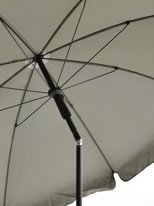 Floor Circular Metal Green Parasol with Base 1.85m