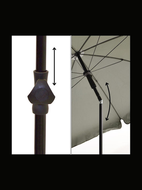 Floor Circular Metal Green Parasol with Base 1.85m