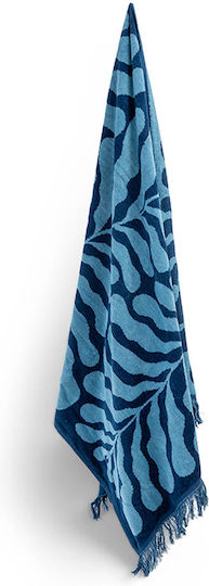 Easy Home Strandtuch Baumwolle Blau mit Fransen 80x160cm