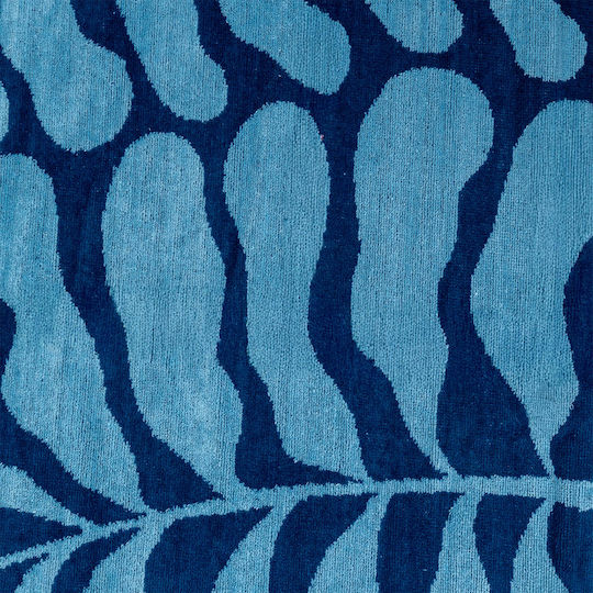 Easy Home Strandtuch Baumwolle Blau mit Fransen 80x160cm