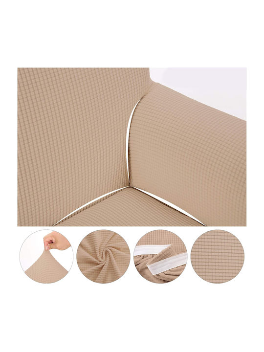 Elastic Cover Two Seater Sofa Sand