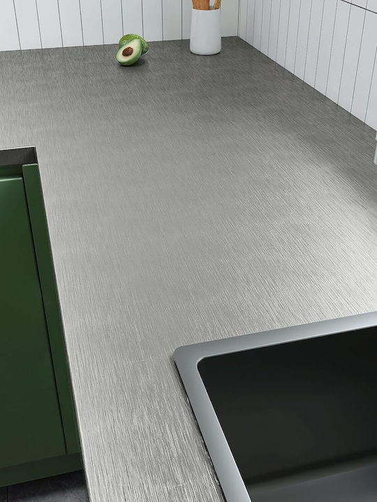 Selbstklebende Vinyl Tapete Silber 800x40cm