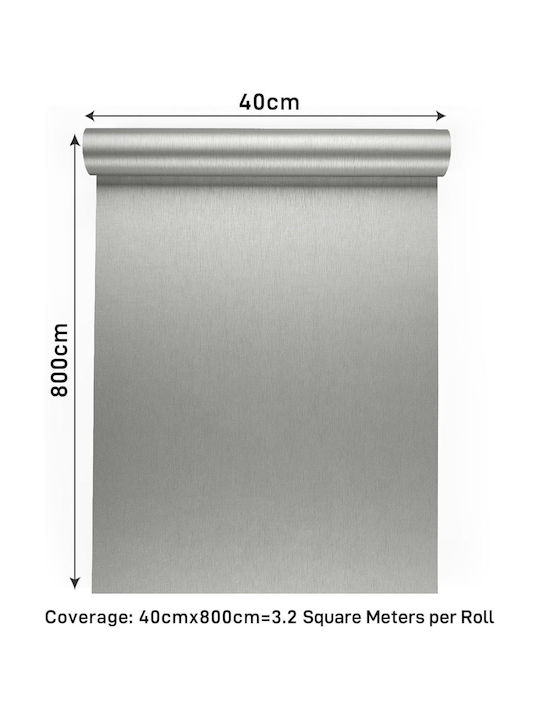 Selbstklebende Vinyl Tapete Silber 800x40cm