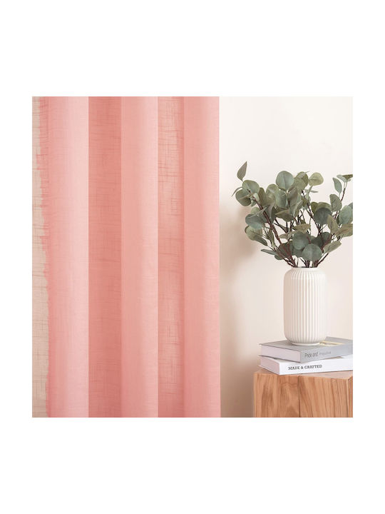 Miulee Set Perdele Cu Capse Roz 140x260 cm