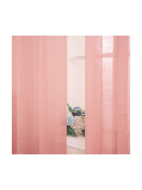 Miulee Set Perdele Cu Capse Roz 140x260 cm