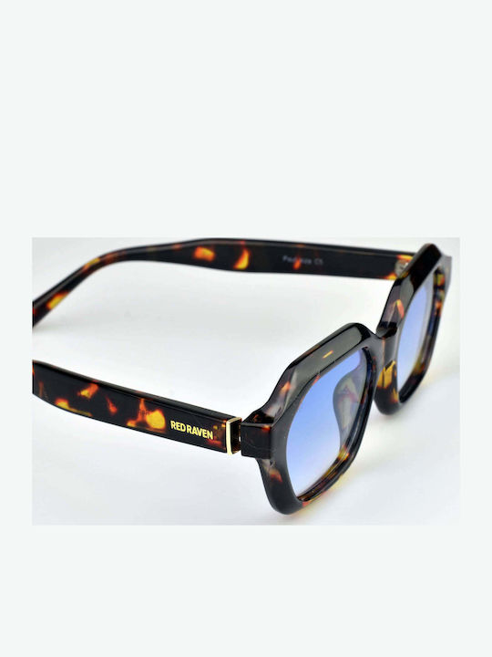 Red Raven Paul Unisex Γυαλιά Ηλίου με Καφέ Ταρταρούγα Σκελετό και Μπλε Φακό rd-000052-TORTOISEBLUE-