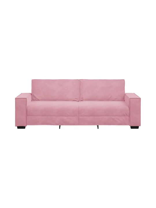 Canapea Cu Trei Locuri Catifea Roz 220x78x84cm