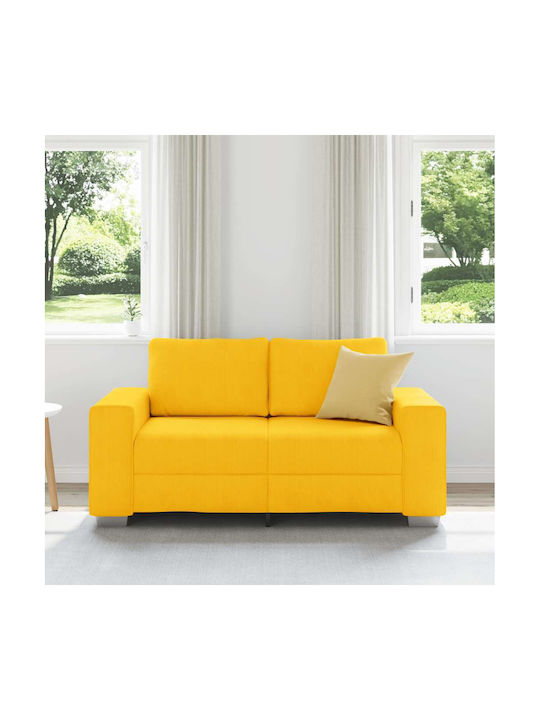Two-Seater Couch Light Yellow 160x77x82 cm