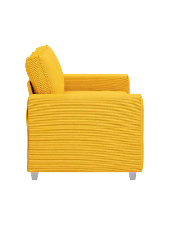 Two-Seater Couch Light Yellow 160x77x82 cm