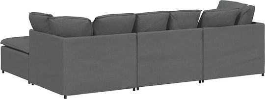 Corner Couch with Right Corner Dark Gray 300x200x64 cm