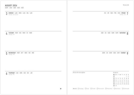 Academic Diary Letts Little Joys 2026-2027 Weekly 2 Pages A5 Multilanguage Pink 27-031997