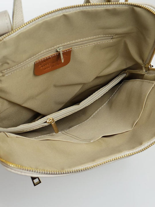 Damentasche aus Leder Passaggio Schulter Beiges