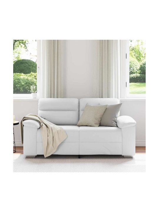 Canapea Cu Două Locuri Din Piele Ecologică Albă 160x81x84cm