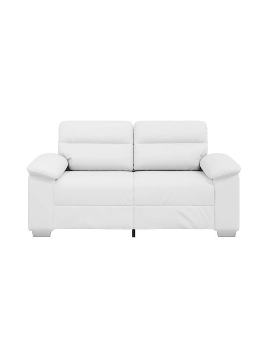 Canapea Cu Două Locuri Din Piele Ecologică Albă 160x81x84cm