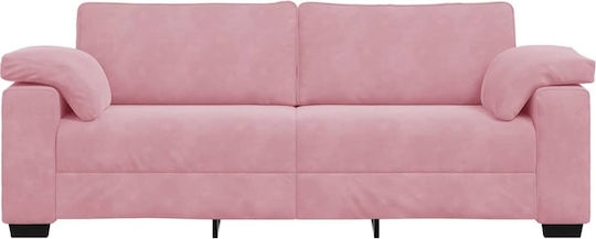 Three-Seater Velvet Pink Couch 220x77x82 cm