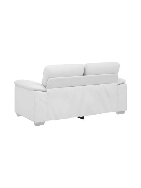 Canapea Cu Două Locuri Din Piele Ecologică Albă 160x81x84cm