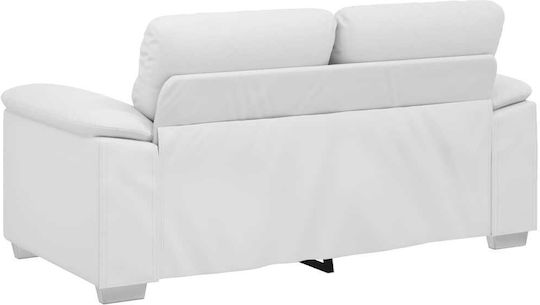 Canapea Cu Două Locuri Din Piele Ecologică Albă 160x81x84cm
