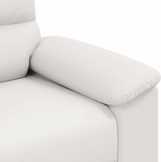 Canapea Cu Două Locuri Din Piele Ecologică Albă 160x81x84cm