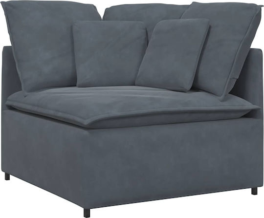 Corner Couch with Right Corner Velvet Dark Gray 300x200x64cm