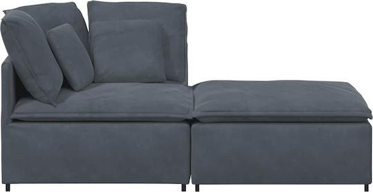 Doppelsitzer Samt Sofa Dunkelgrau 200x100x64cm