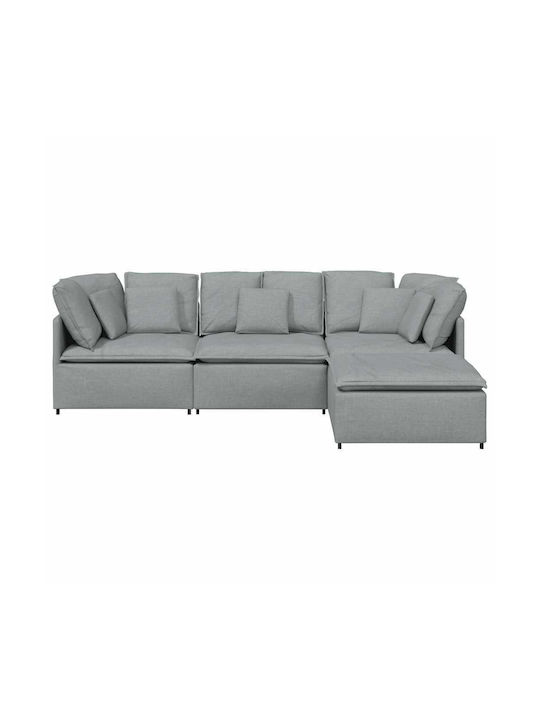 Ecksofa mit Rechte Ecke Offen Grau 300x200x64cm