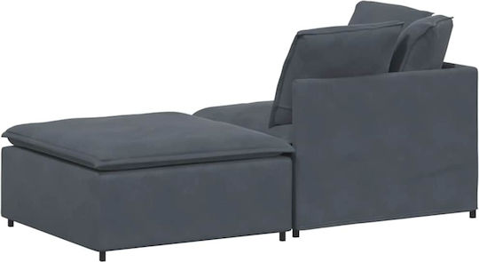 Doppelsitzer Samt Sofa Dunkelgrau 200x100x64cm