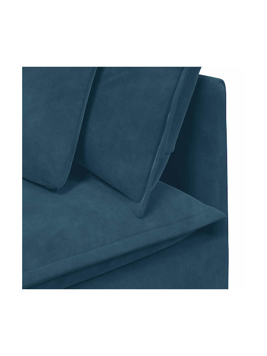 Vier Sitzer Samt Blau 300x100x64cm
