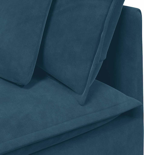 Four Seater Velvet Blue Couch 300x100x64 cm