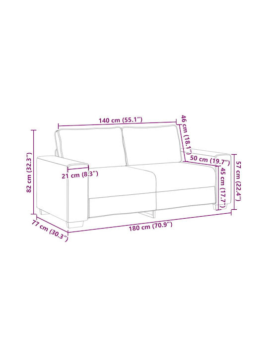 Doppelsitzer Sofa Beige 180x77x82cm