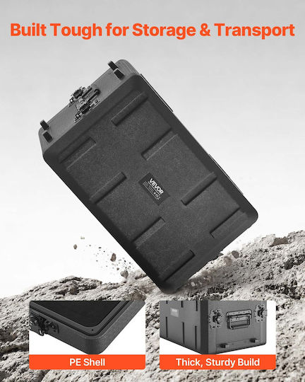 Vevor 6u Shelf Case Depth 260 Mm Flight Case Rackmount Shallow Shelf Microphone Cases Polyethylene Construction Recesses Rotating Locks Easy Installation Audio Amplifier Mixer Dj
