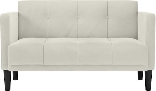 Two-Seater Velvet Couch Cream 124x67x74.5 cm