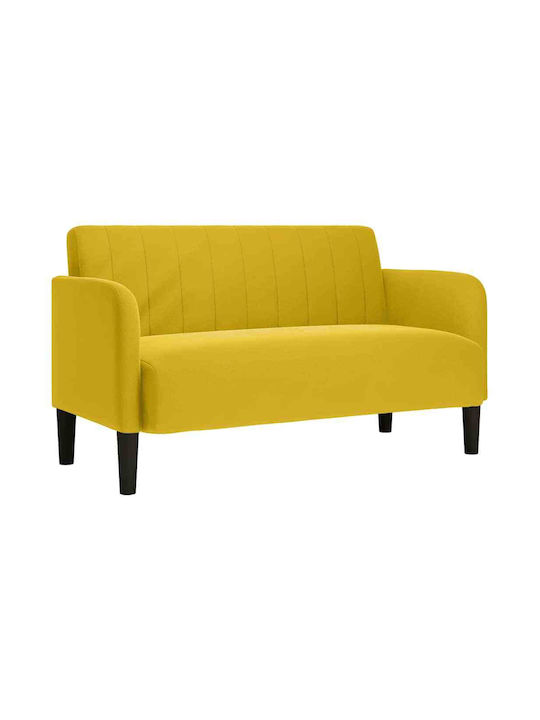 Two-Seater Velvet Yellow Couch 124x68x74 cm