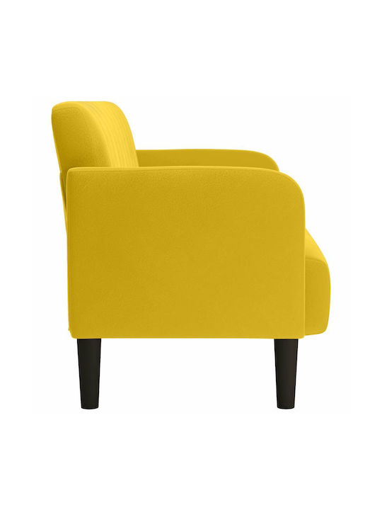 Two-Seater Velvet Yellow Couch 124x68x74 cm