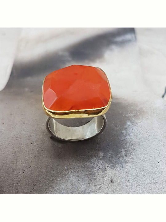 Ios Women's Ring with Stones from Gold Plated Silver