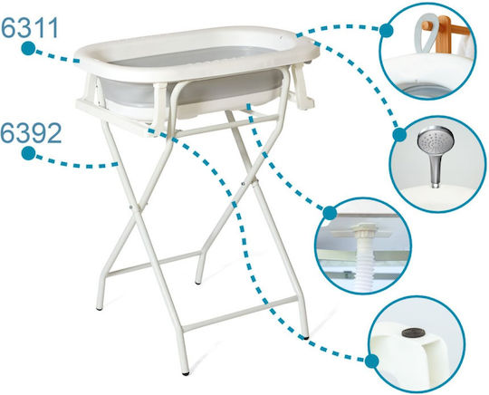 Kiokids Klappbare Baby-Badewanne Weiß
