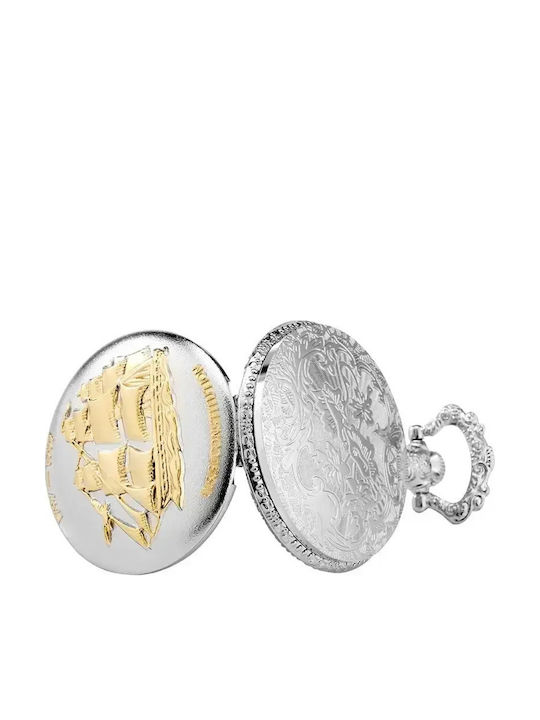 SP Souliotis Men's Pocket Watch Battery Silver
