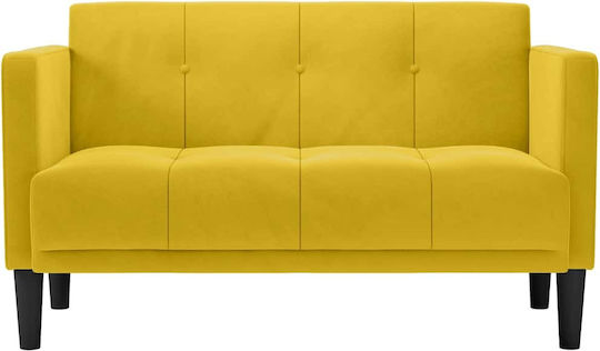 Canapea Cu Două Locuri Din Catifea Galbenă 124x67x74.5cm