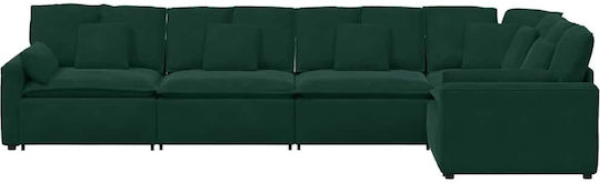 Ecksofa Samt Dunkelgrün 417x217x64cm