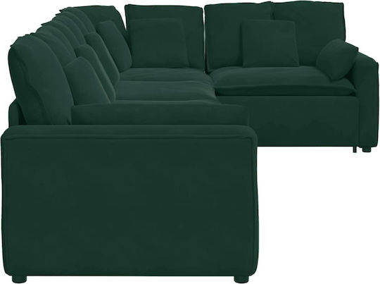 Ecksofa Samt Dunkelgrün 417x217x64cm