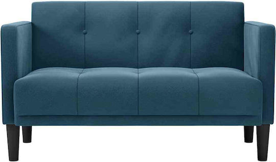 Doppelsitzer Samt Sofa Blau 124x67x74.5cm