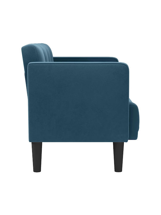 Two-Seater Velvet Blue Couch 124x67x74.5cm