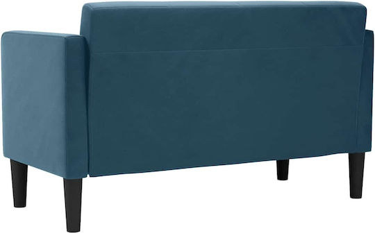 Doppelsitzer Samt Sofa Blau 124x67x74.5cm
