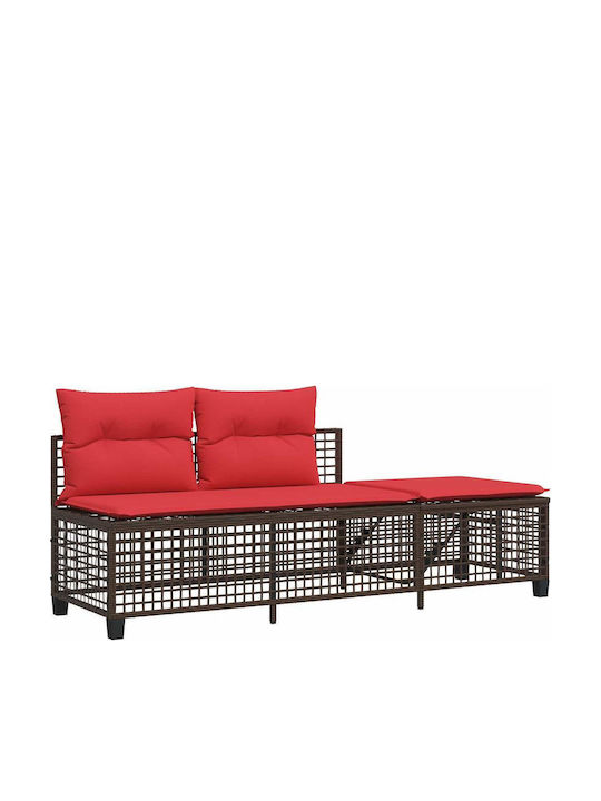 Outdoor Corner Sofa Rattan With Cushions 167x55x60cm