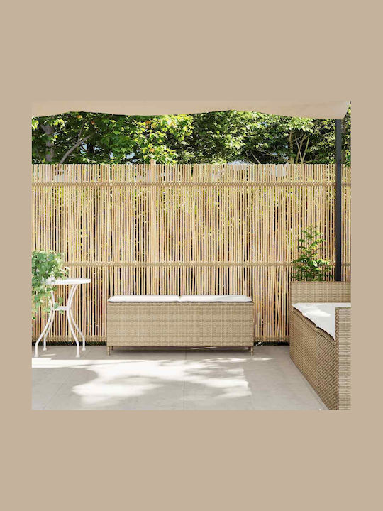 Outdoor Rattan Bench with Cushions 110x30x40.5cm