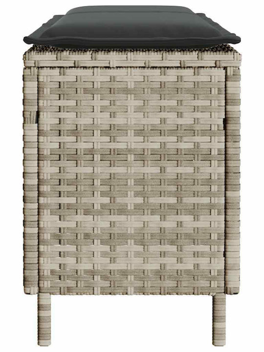Outdoor Rattan Bench With Cushions 110x30x40.5cm