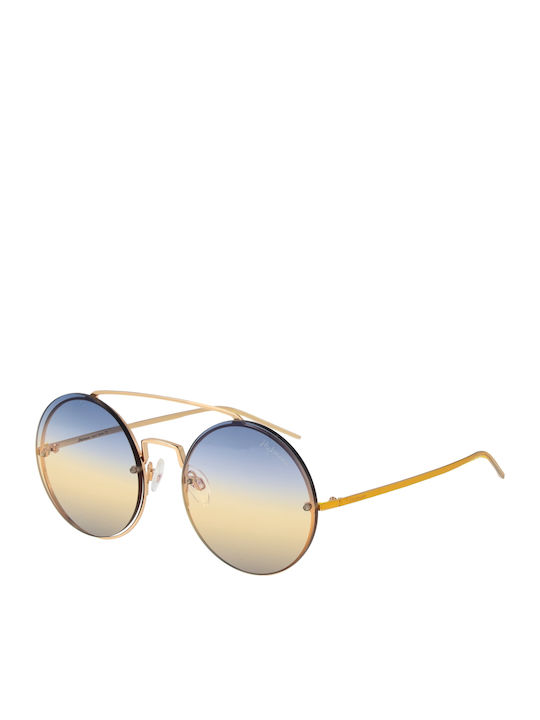 Ana Hickmann Unisex Sunglasses with Gold Metallic Frame and Multicolour Gradient Lens HI3090 04A
