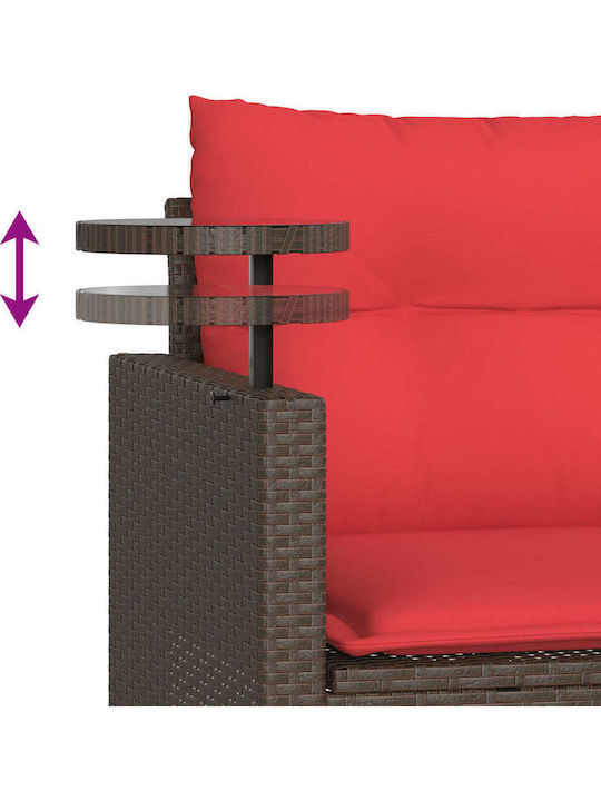 vidaXL Zweisitziges Outdoor-Sofa Rattan mit Kissen 55x55x38cm