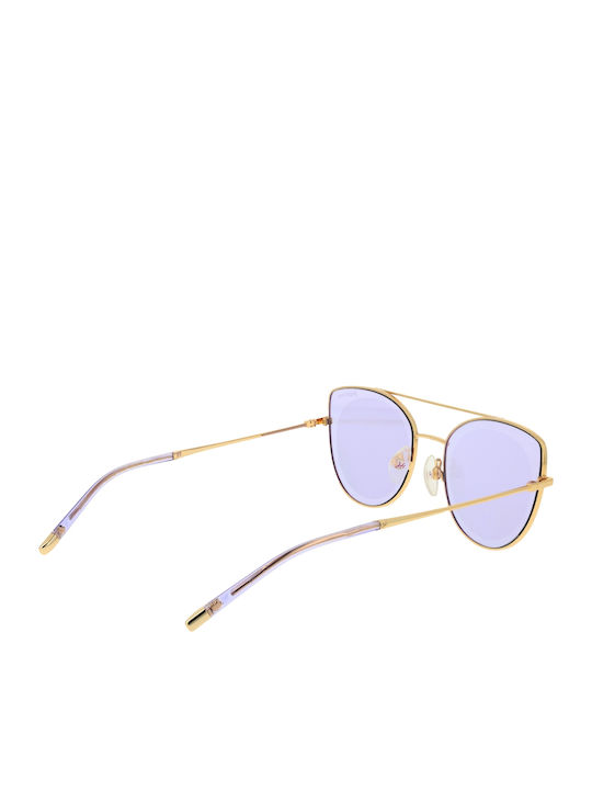Ana Hickmann Women's Sunglasses with Silver Metal Frame and Purple Lens HI3054 04C